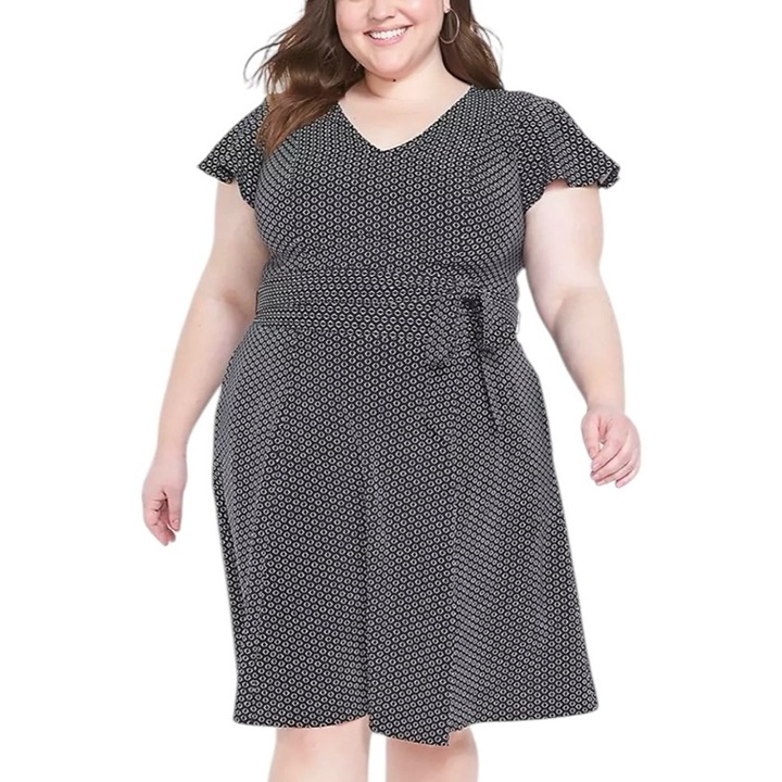 Lane Bryant Flutter Sleeve Fit & Flare Lena Dress