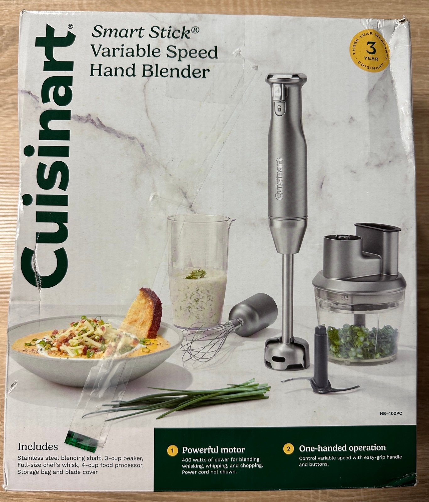 Cuisinart Smart Stick Variable Speed Hand Blender Food Processor HB-400pc
