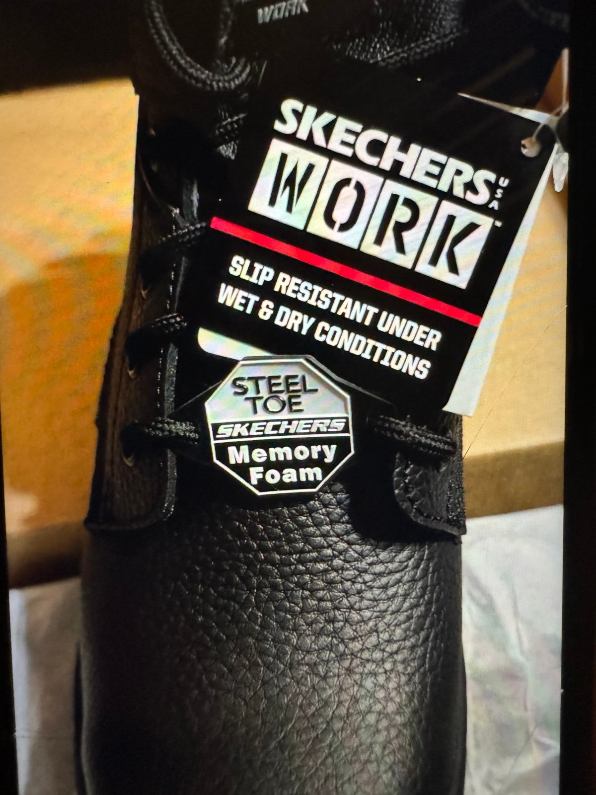 Skechers men work boots steel toe
