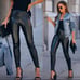 Black high rise slick faux leather leggi