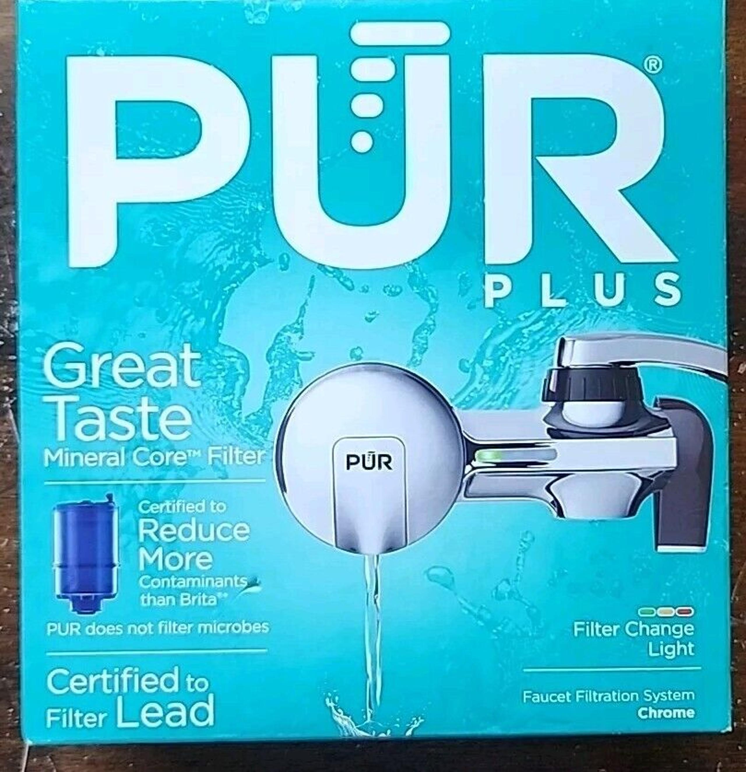 FAUCET MOUNT FILTER Chrome Pur Plus Open Box