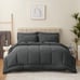 7 Pieces Bed in a Bag Set Dark Grey