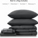 7 Pieces Bed in a Bag Set Dark Grey
