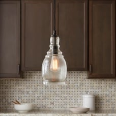 Home Decorators Gardiner 1-Light Black Mini Pendant with Smoke Tint Glass Shade
