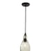 Home Decorators Gardiner 1-Light Black Mini Pendant with Smoke Tint Glass Shade