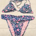 Lilly Pulitzer Jamya Top Multi Blue Peri Takin It Easy Bikini Set.