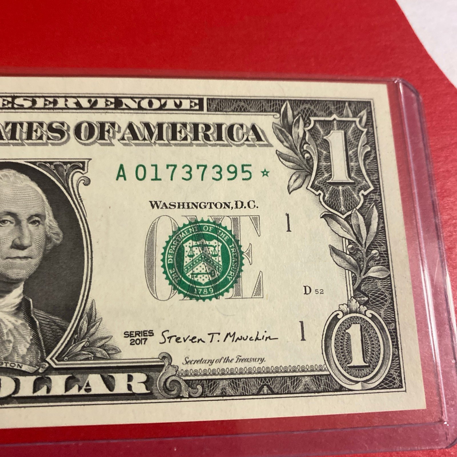 1 Dollar Bill Star Note A01737395