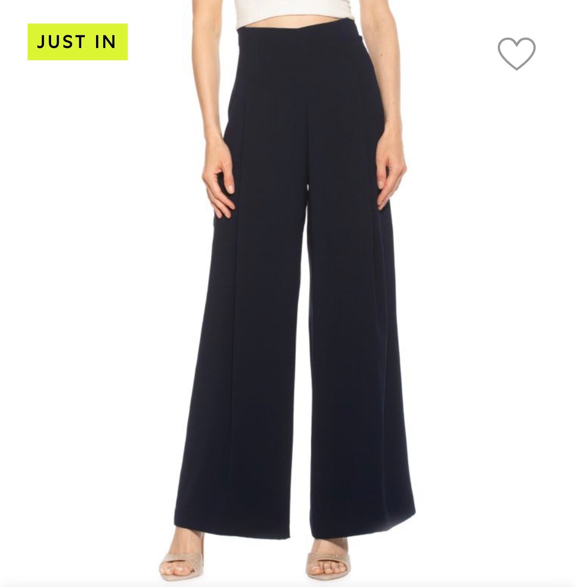 New Alexia Admor Elia High Waist Pleat Wide Leg Pants in Navy Blue Size 4