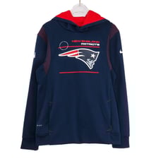 Nike Women's NFL New England Patriots Dri-Fit Navy Blue Hoodie On Field Large