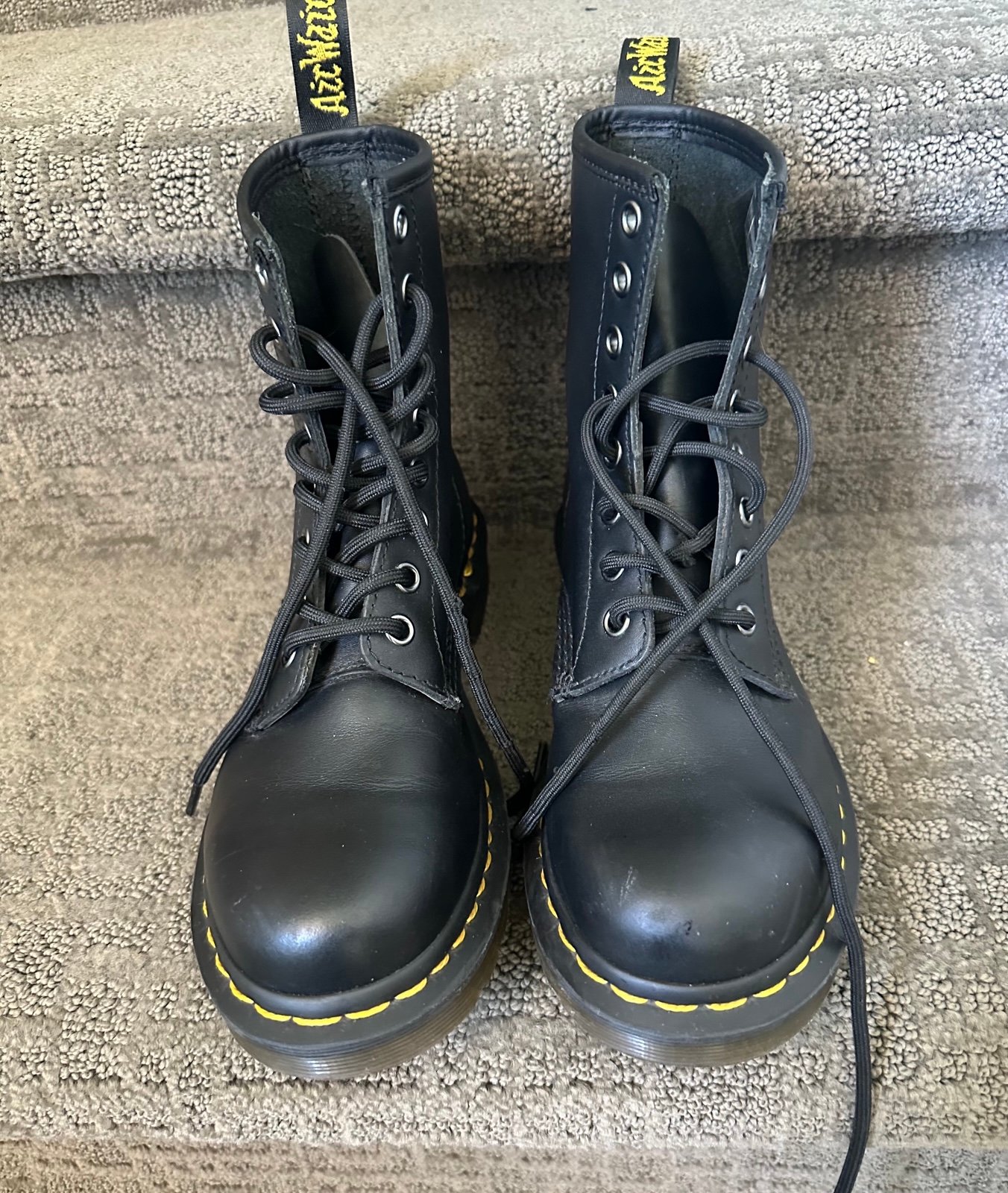 Dr. Marten's 1460 Smooth Leather Lace Up Ankle Boots Black Womens Size US 6 UK 4