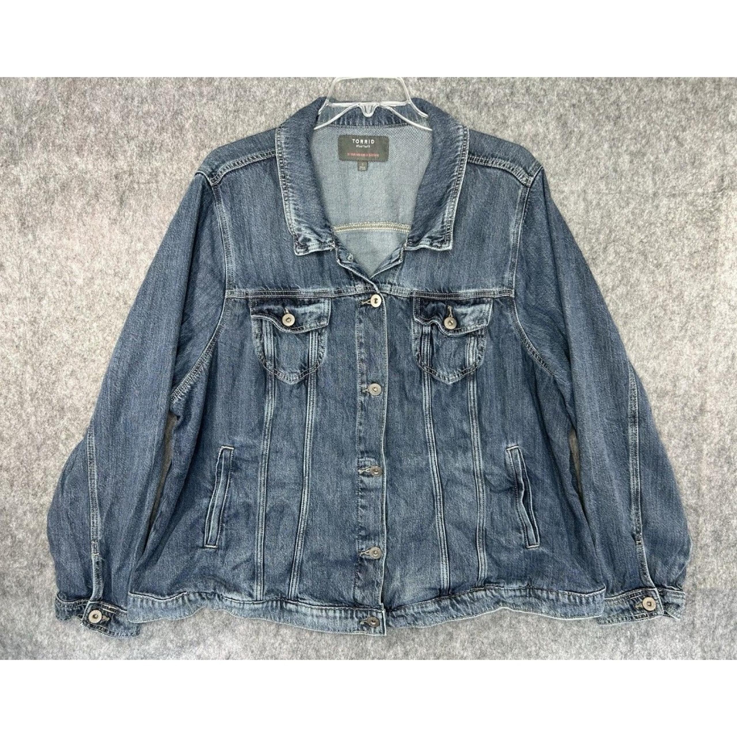 Torrid Denim Jean Jacket Women's Size 5 Stretch Trucker Casual Medium Wash