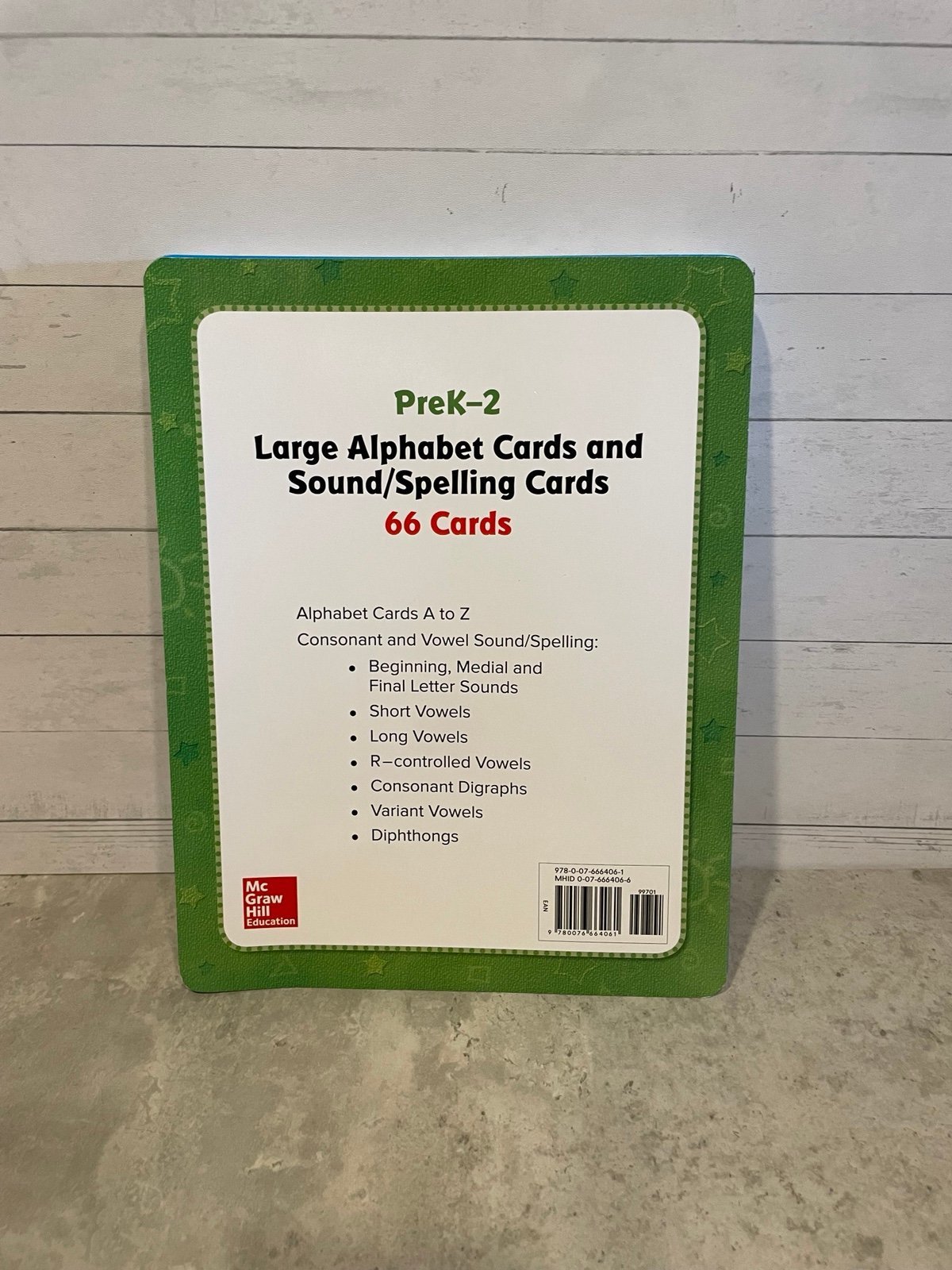 McGraw Hill large alphabet cards and sound/spelling cards pre k