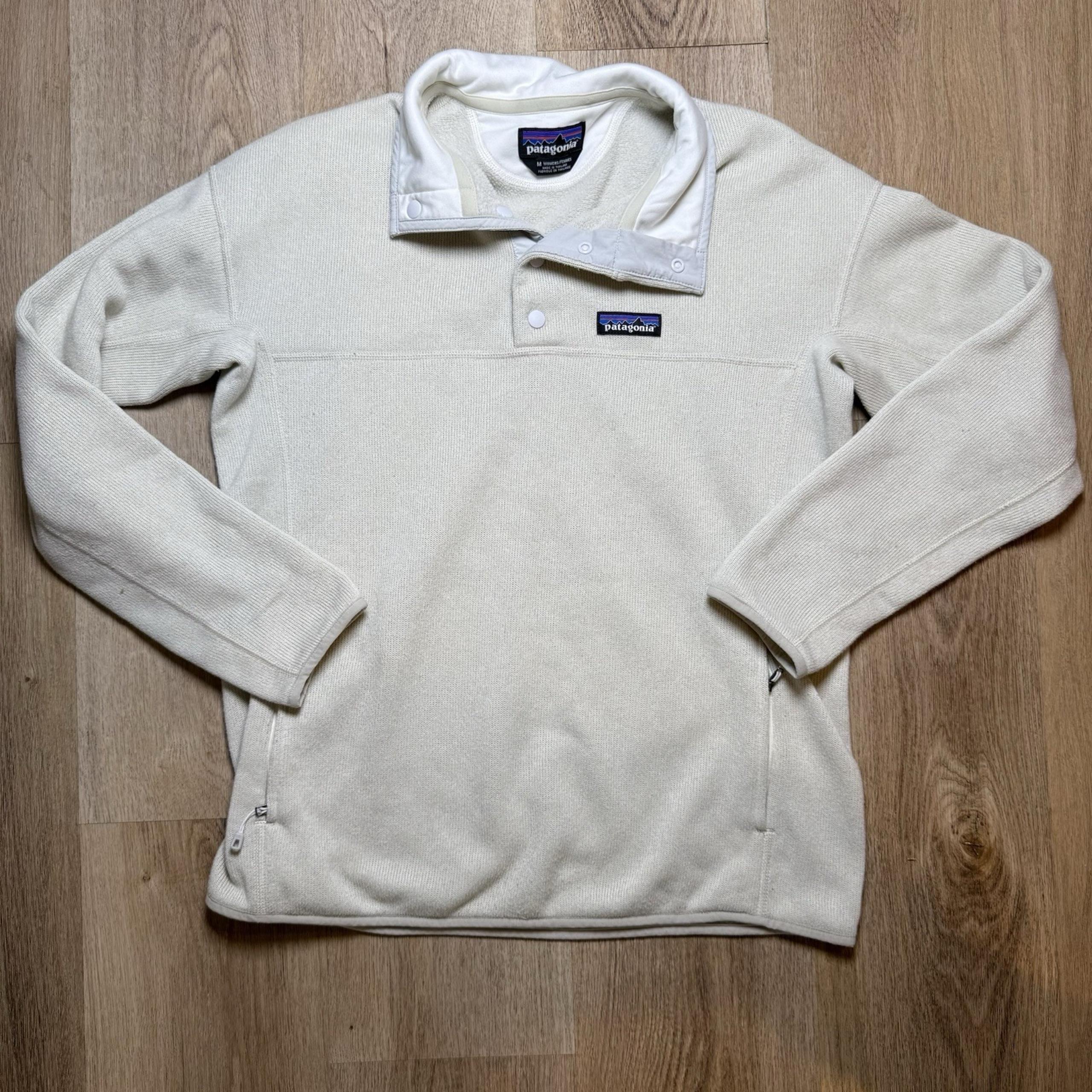 Patagonia Women M Lightweight Better Sweater Marsupial Pullover 26010 ivory $119