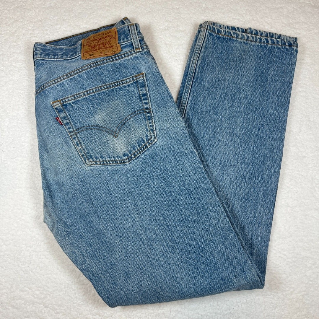 Vintage Levi's 501 Jeans Mens 38x34 Actual 35x32.5 Button Fly Denim USA 1990s
