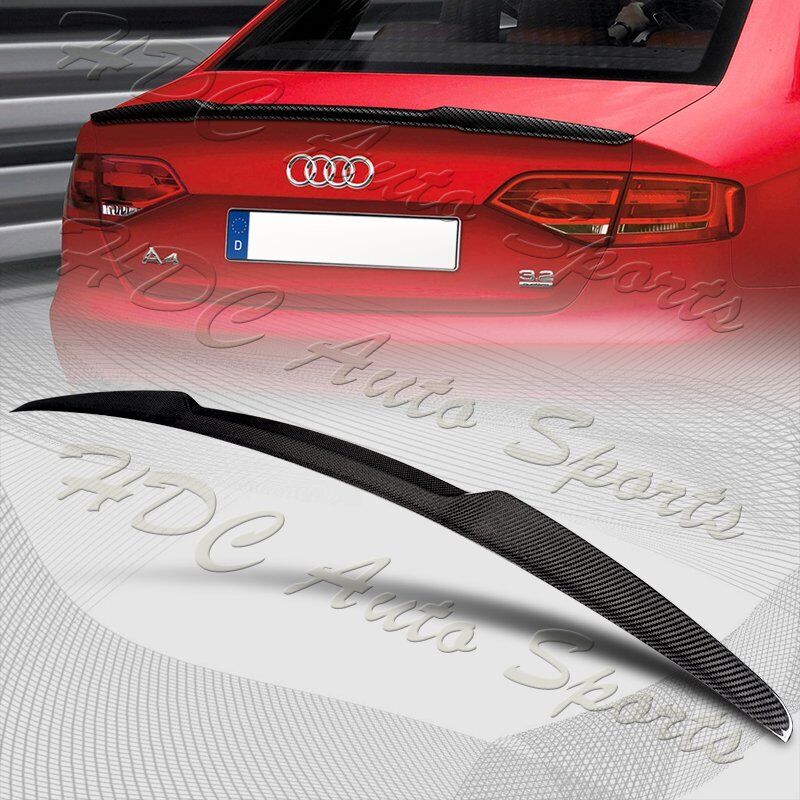 For 09-12 Audi A4 Quattro B8 Sedan V-Style Real Carbon Fiber Trunk Lid Spoiler