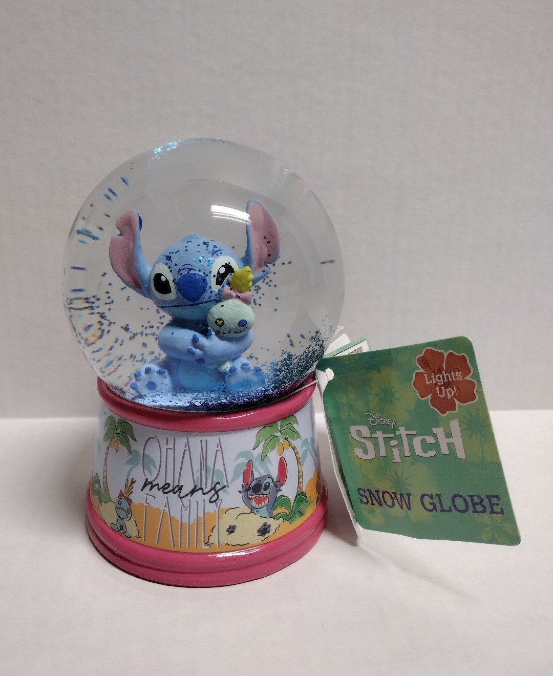 New Disney Stitch & Scrump Light Up Snow Globe