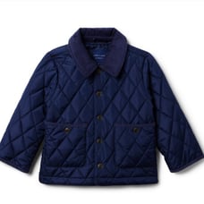 JANIE & JACK Quilted Barn Coat Boys 12-18 months Navy Blue Baby Toddler Jacket