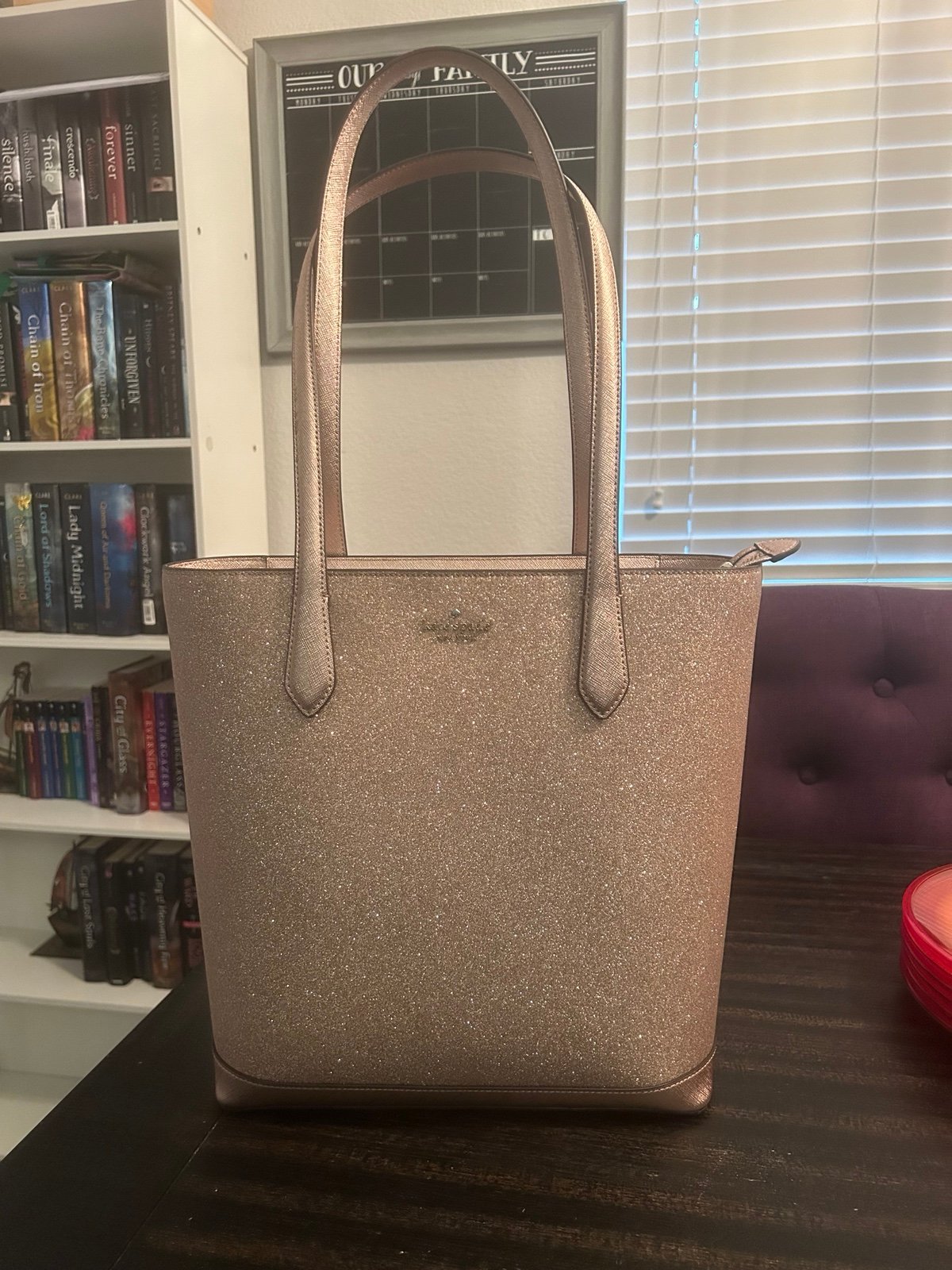 kate spade tinsel glitter tote