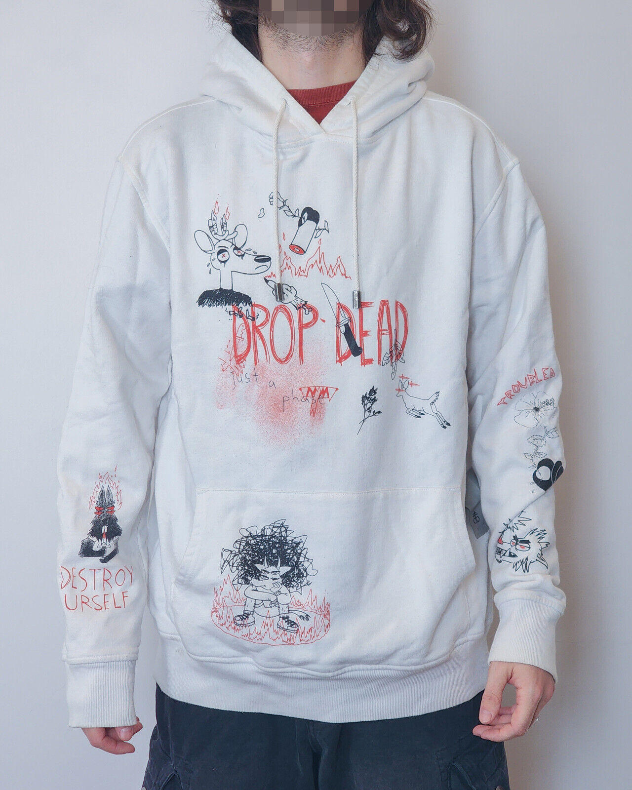 RARE DROP DEAD I.D.C. Lost and IDC Pullover Hoodie Large DROPDEAD CLOTHING BMTH