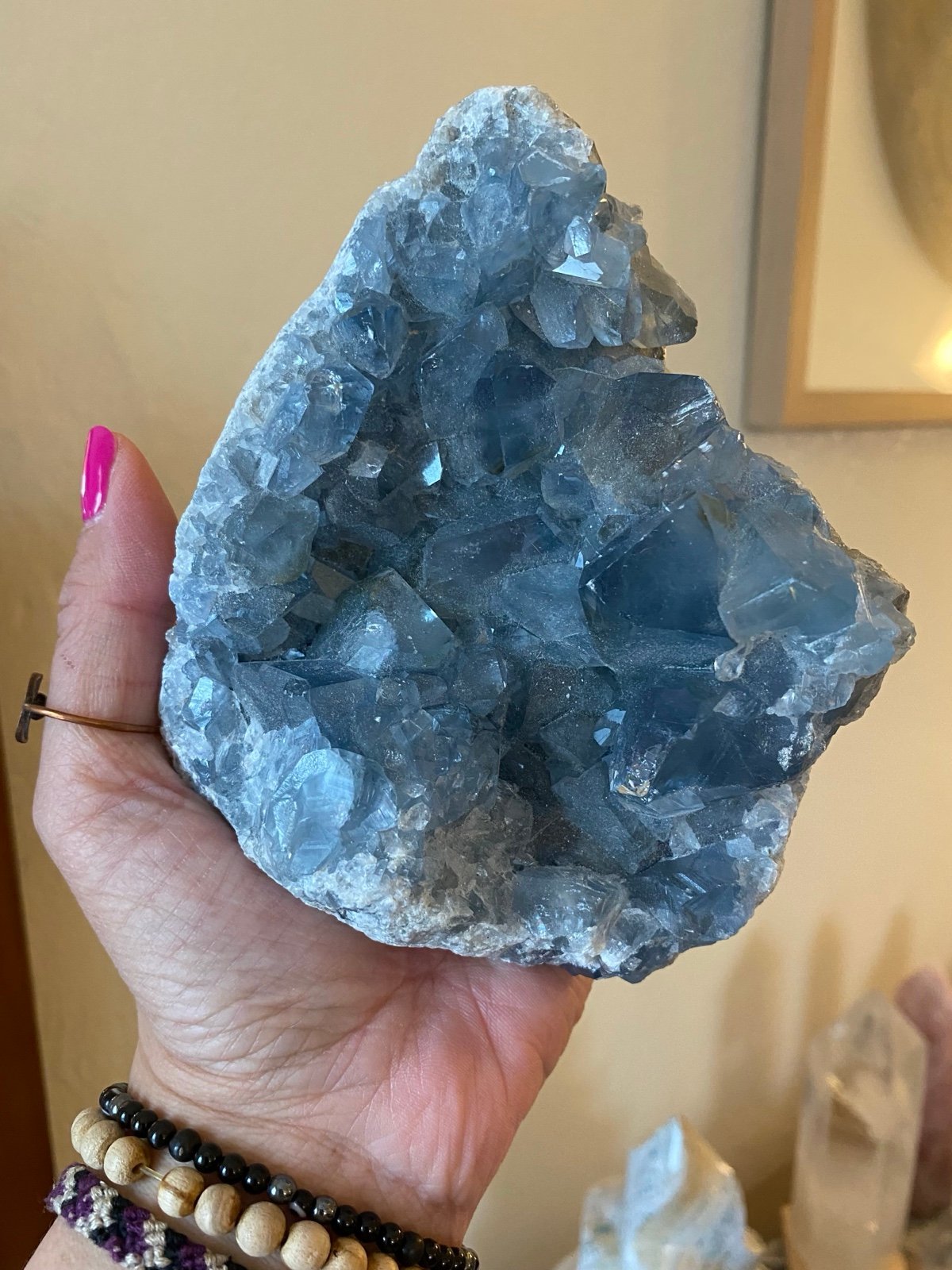SUPER HIGH GRADE! Gemmy Celestite Geode Cluster