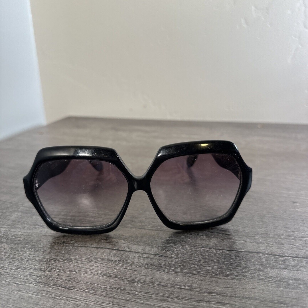 Vintage 1980 ULTRA SULTRY LARGE BLACK SUNGLASSES FRAMES ONLY