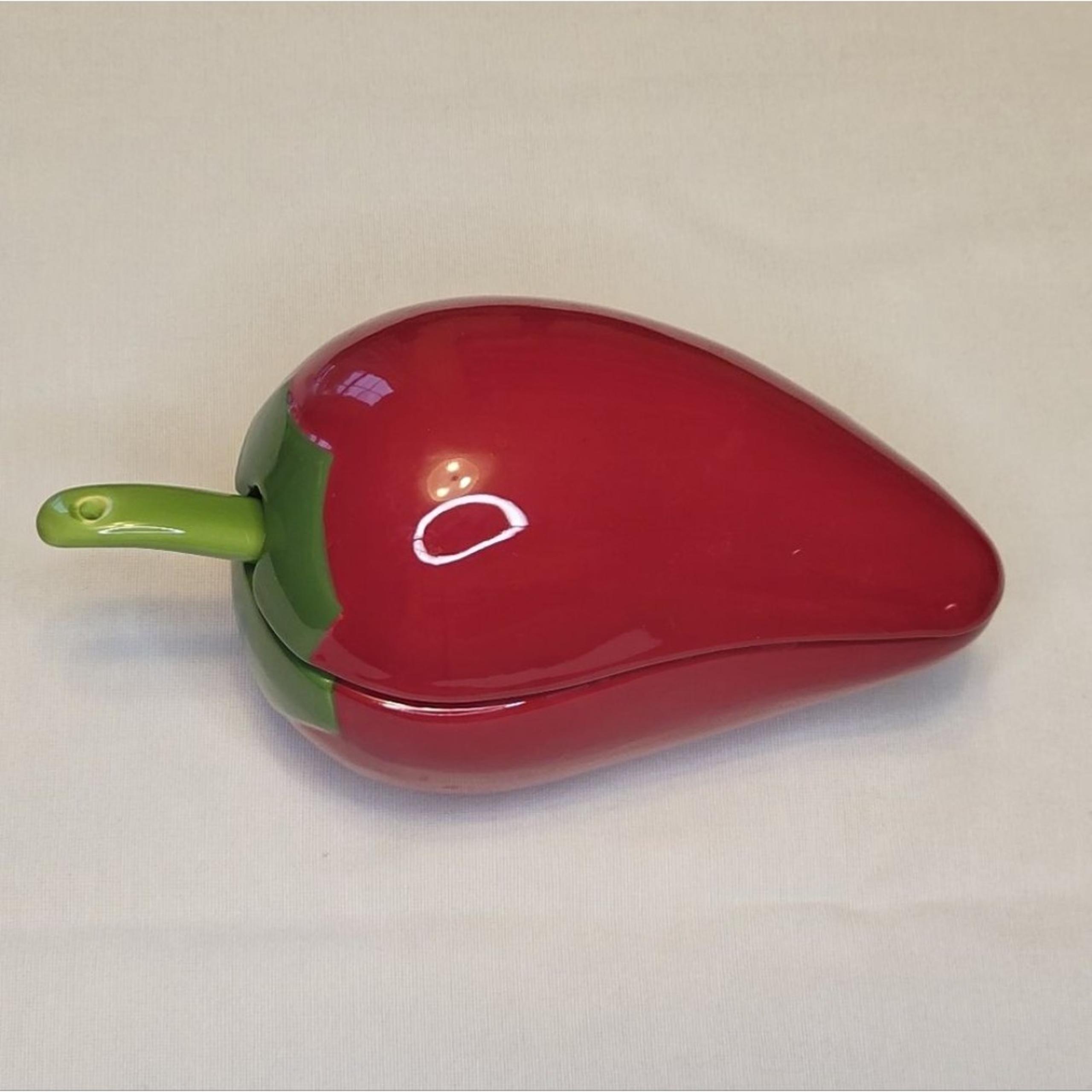 Croton Red and Green Red Pepper Decor Accent Bowl Server