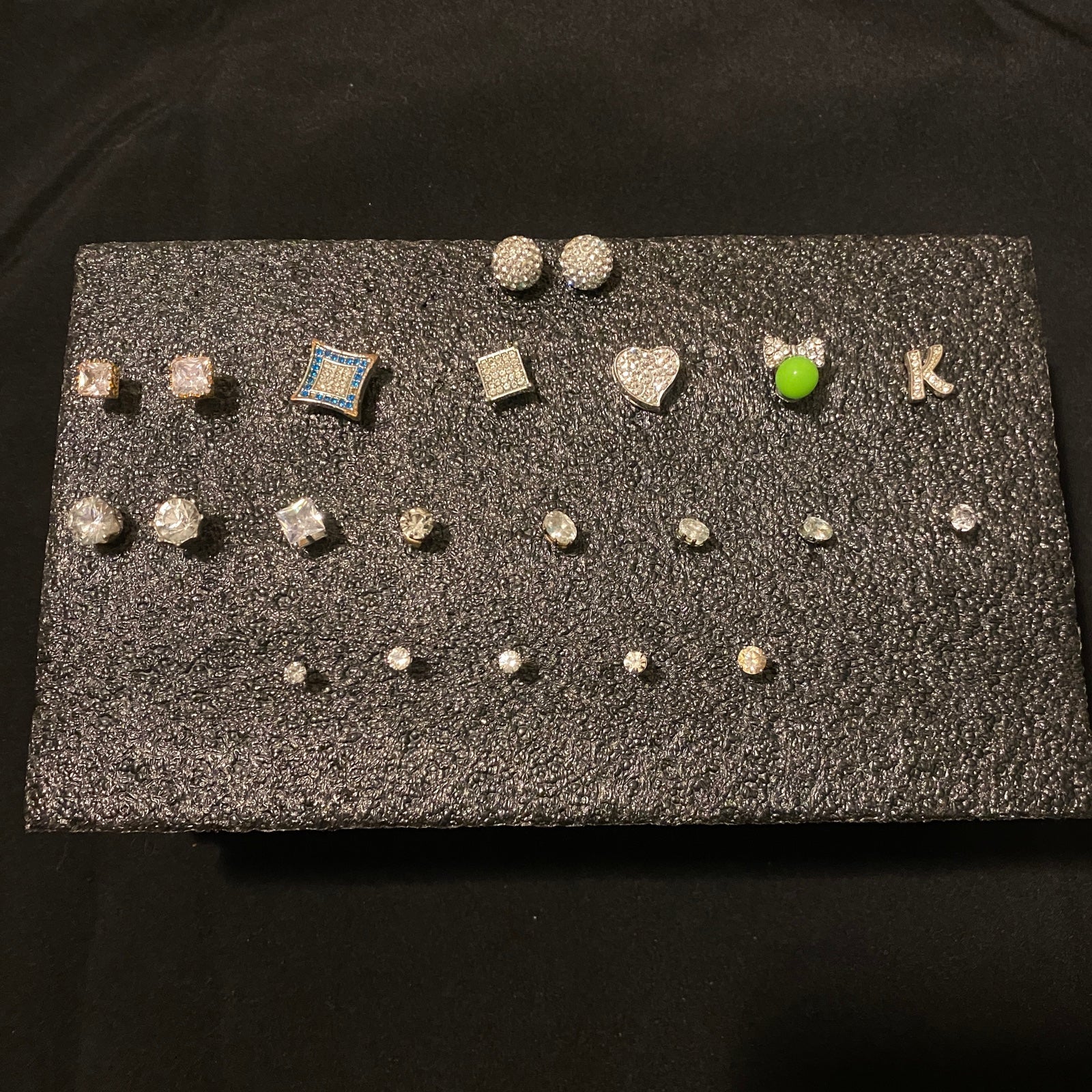 Mixed lot of 22 Diamond Earrings- Estate Sale Find - READ!