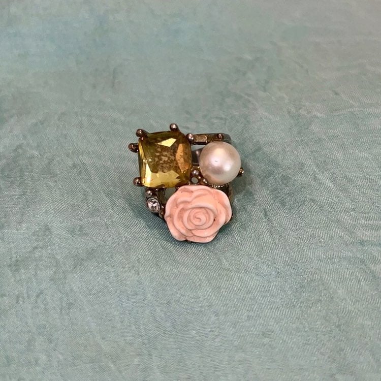 Vintage silver tone statement ring