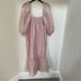 Anthropologie Textured Puff-Sleeve Midi Dress large ballet pink 168