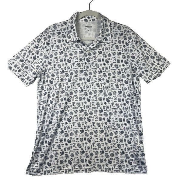 Brooks Brothers Polo Shirt Mens Performance Stretch Golf Nautical Size Medium