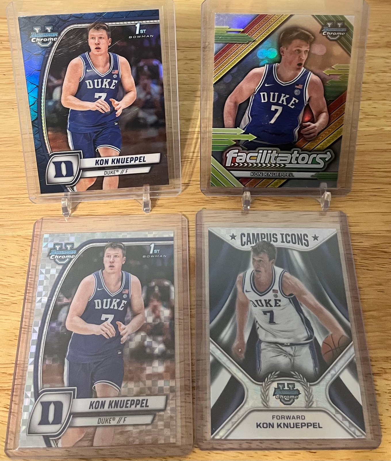 2024-25 Bowman U Chrome Kon Knueppel #48 Reptilian Blue 073/150 Duke