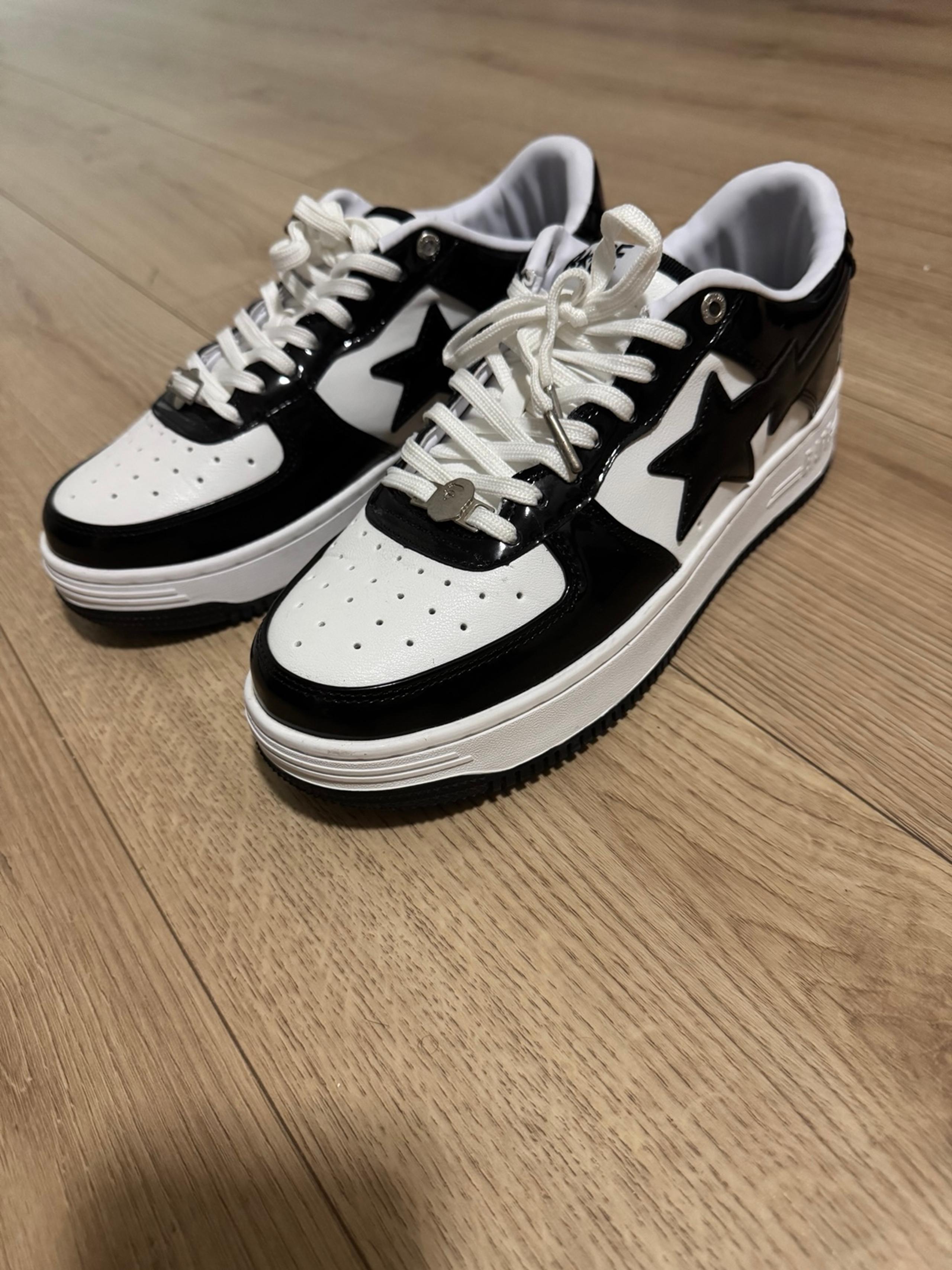 Size 10.5 A BATHING APE Bape Sta Low 'Black White' 1H70-191-001-BW