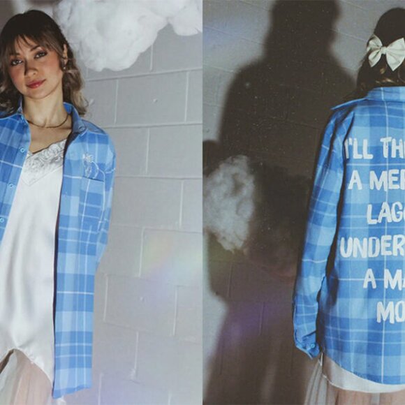 Cakeworthy Disney Peter Pan Wendy Mermaid Lagoon Button Down Flannel Shirt XL