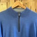 Peter Millar XL Sweater Men’s Blue 1/4 Zip Pullover Long Sleeve Merino Wool Silk