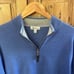Peter Millar XL Sweater Men’s Blue 1/4 Zip Pullover Long Sleeve Merino Wool Silk