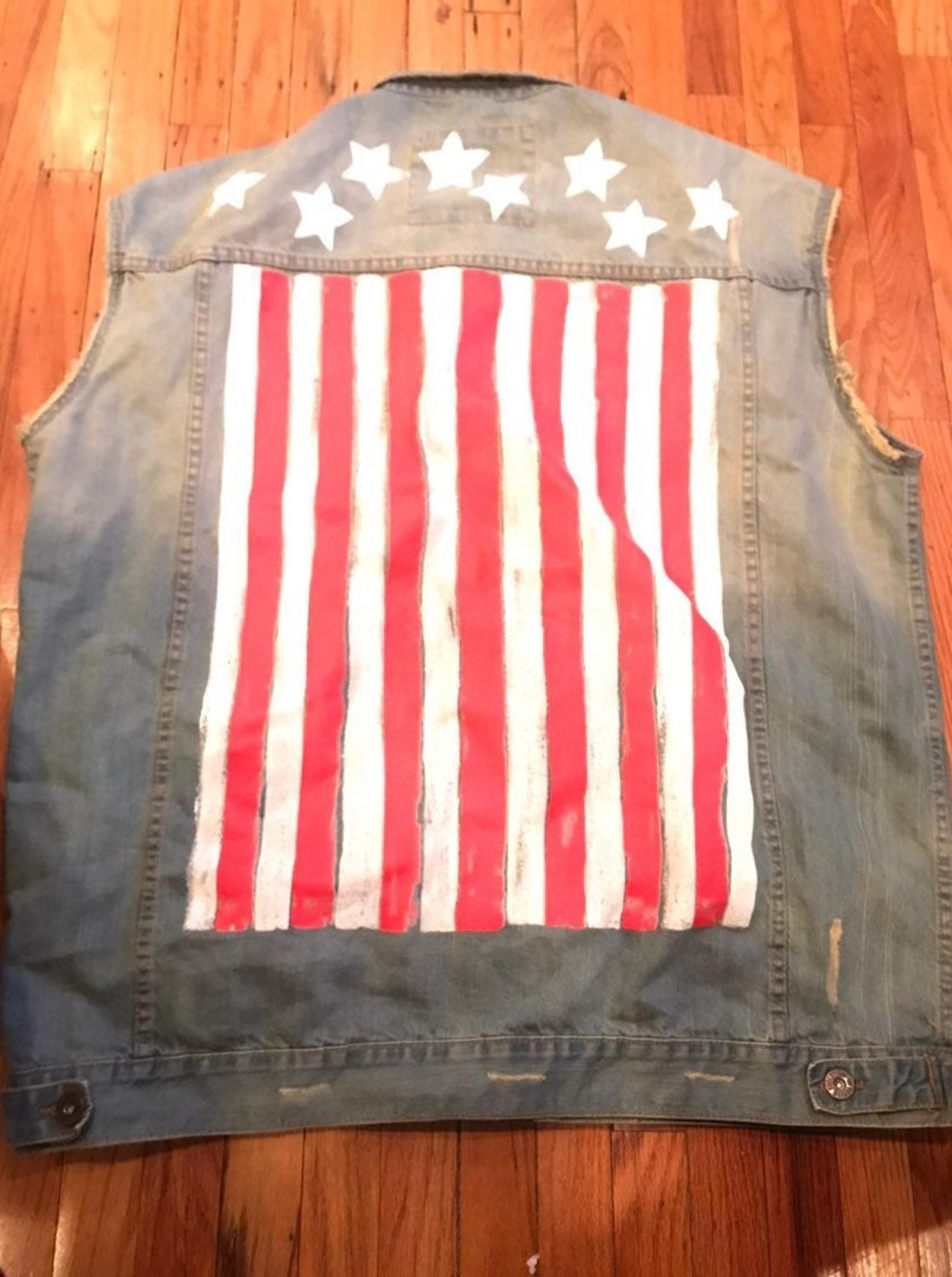 American Flag Denim Vest