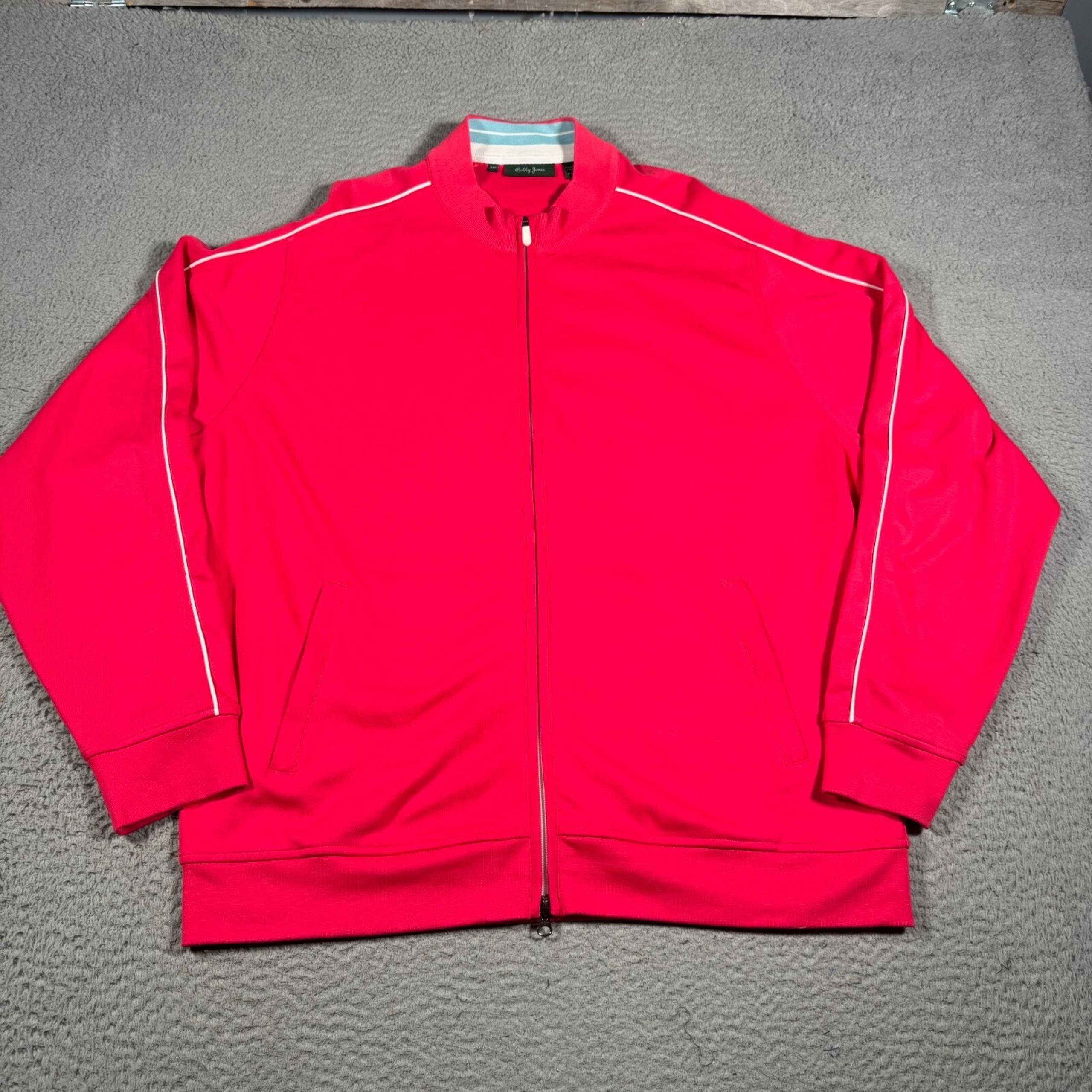 Bobby Jones Golf Jacket Men 2XL Pink Long Sleeve Full Zip Collared Casual Preppy