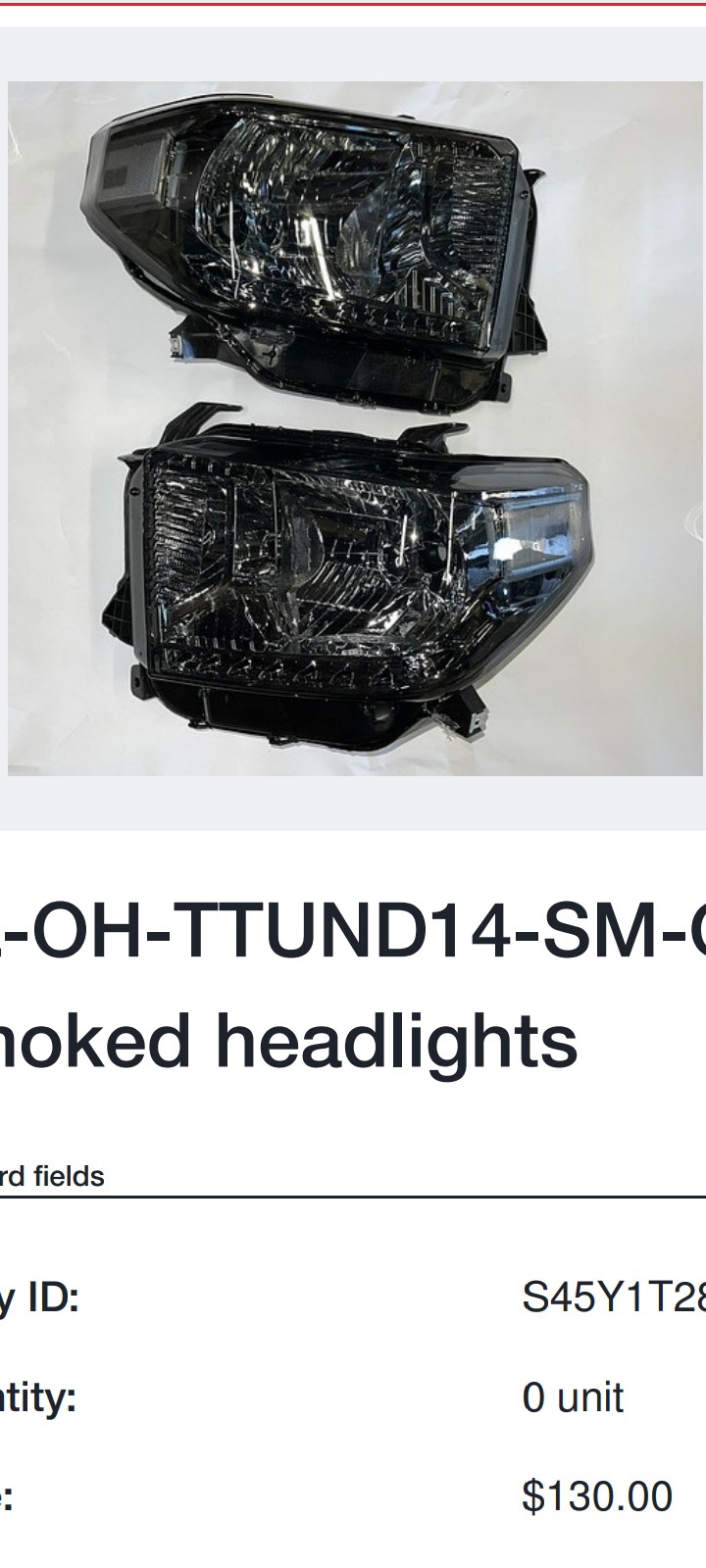 New Headlights Chrome Amber Smoked 2014 -2018 Toyota Tundra Luces Calaveras