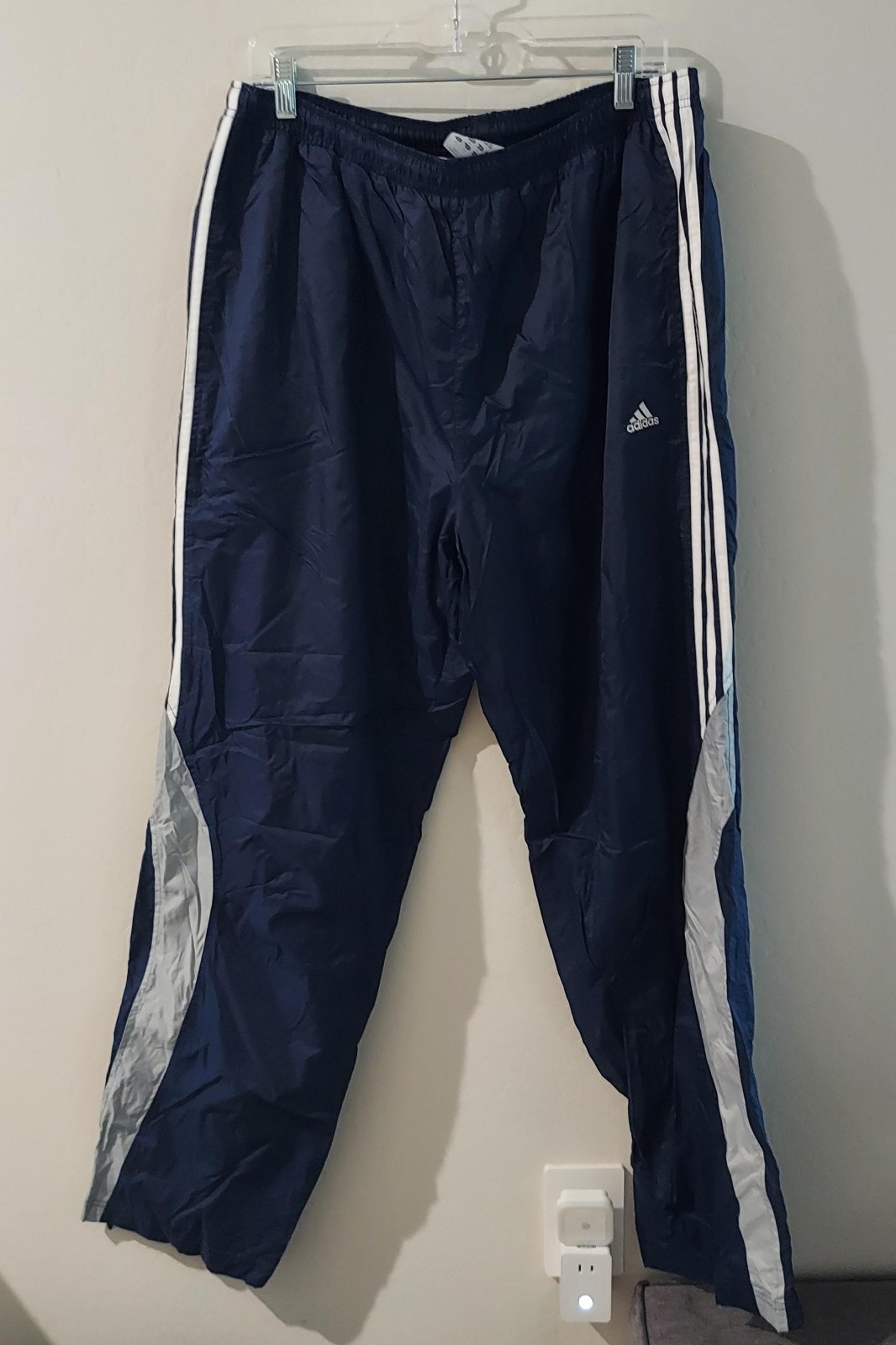 Mens Adidas nylon pants zipper on leg
