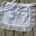 White Eyelet Apron with Pocket Ruffles Wediing dance Dollar Bridal Shower 20”W