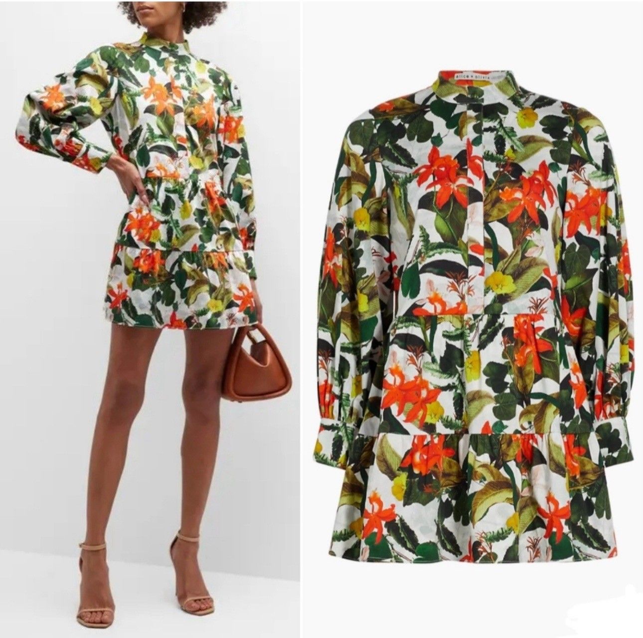 Alice + Olivia Cailin Size XS Button Front Mini Dress in