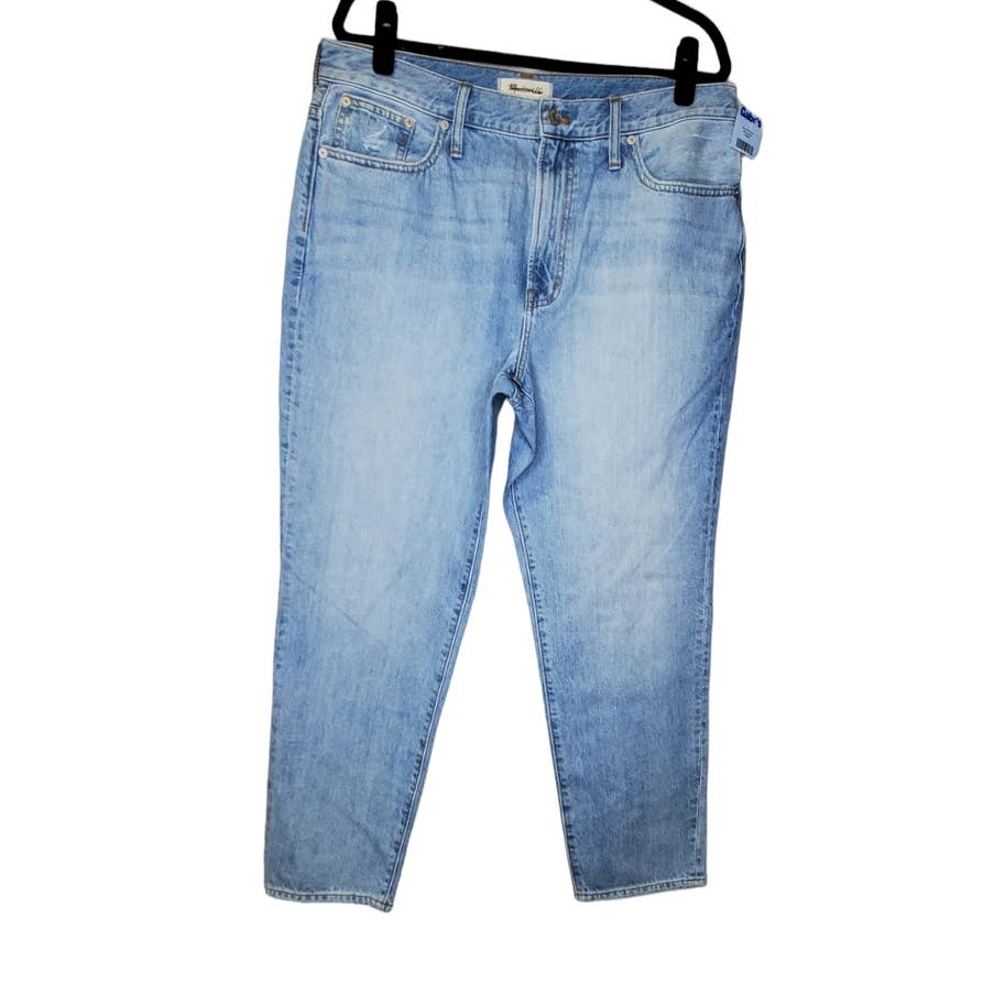 NEW Madewell 32 Perfect Vintage Jean Denim Faded Stonewash Straight Leg Casual