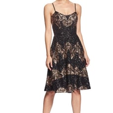 NWOT Dress The Population Nikki Geometric Black Gold Sequin Sleeveless Dress XXS