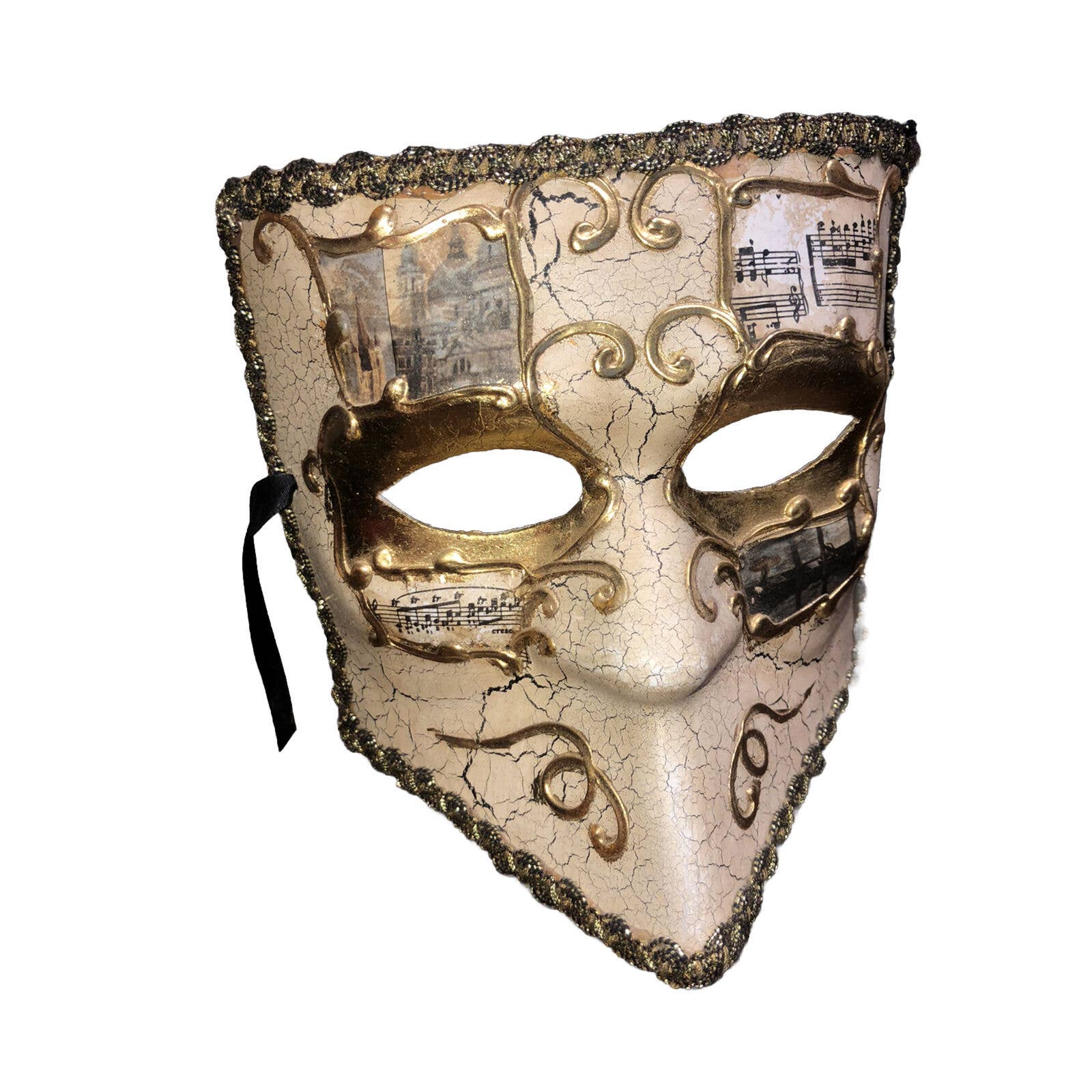 Veneziano Gold Musical Notes Mask Fancy for Any Masquerade Ball