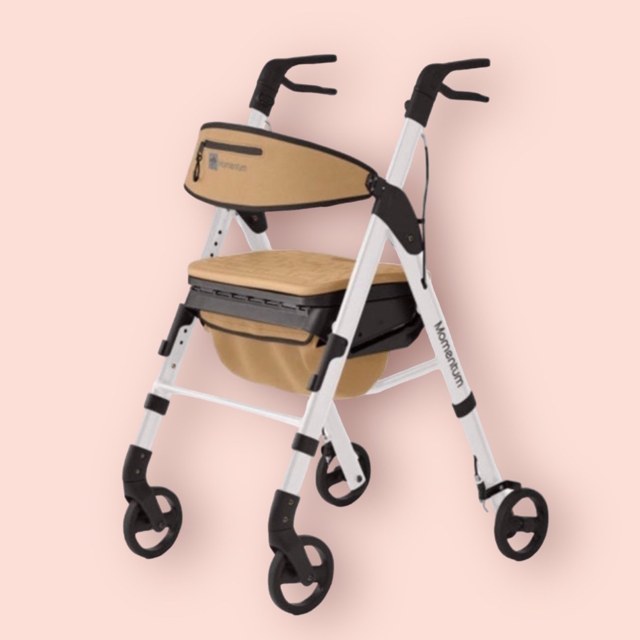 Medline - MDS86870R Momentum Rollator Walker with Seat Cushion, Premium Folding
