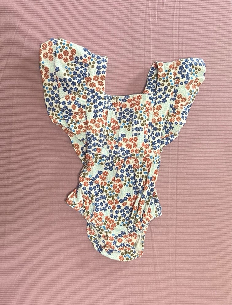 Kate Quinn Double Ruffle Strap Pintuck Bubble