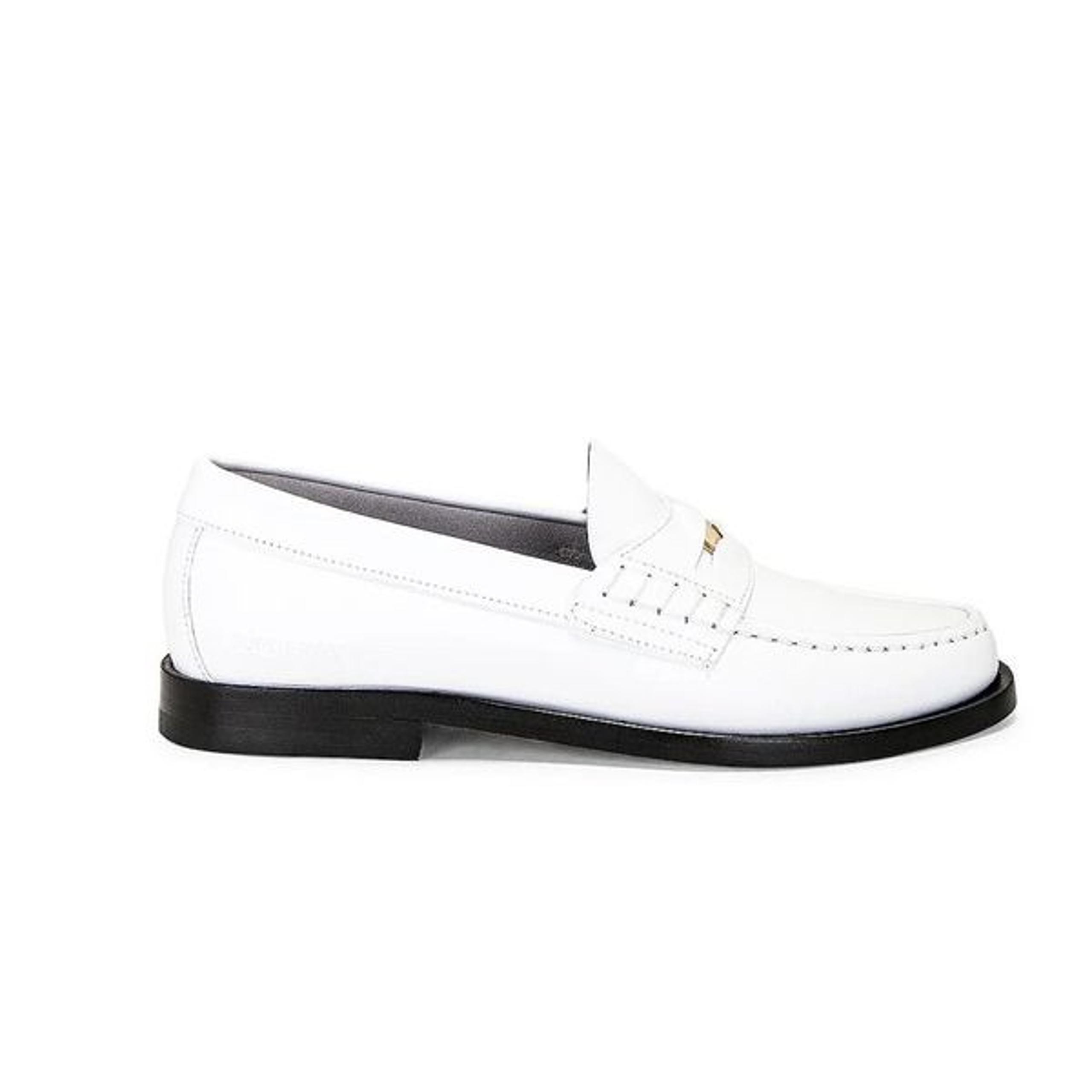 BURBERRY Leather Loafer in Optic White NWB Size 36.5