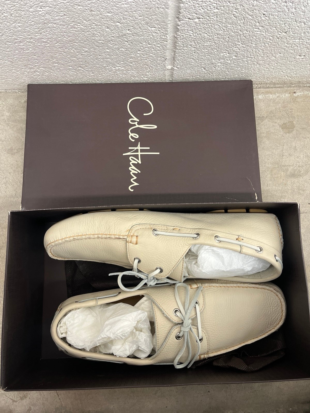 Cole Haan Air Barton 2 Eye Shoes Mens 13 M ivory loafers Nike air insole
