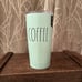 RAE DUNN FARMHOUSE HOME DECOR “COFFEE” TEA COFFEE KITCHEN DRINK TRAVEL BLUE HTF