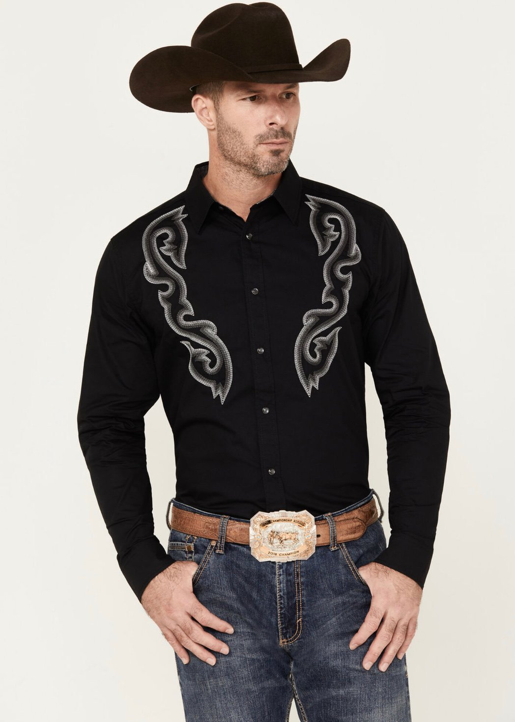 MOONSHINE SPIRIT MEN'S BOOT STITCH LONG SLEEVE SNAP WESTERN SHIRT